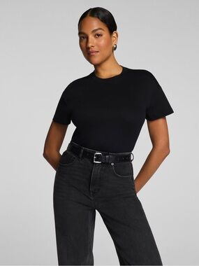 NEW. Spanx Lightweight Cotton Crewneck Short Sleeve Bodysuit. NWT